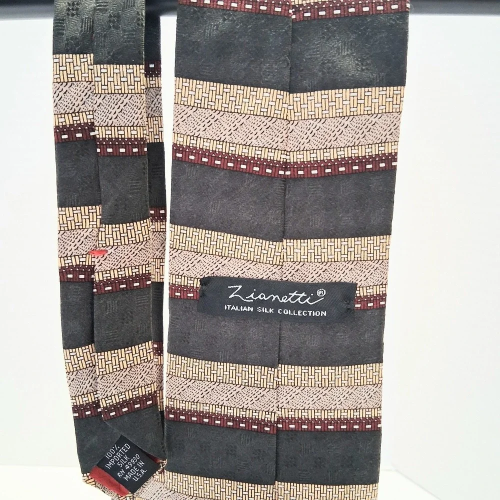 Zianetti Vintage Men's Silk Tie Italian Silk Collection Made In USA 4x57 EUC